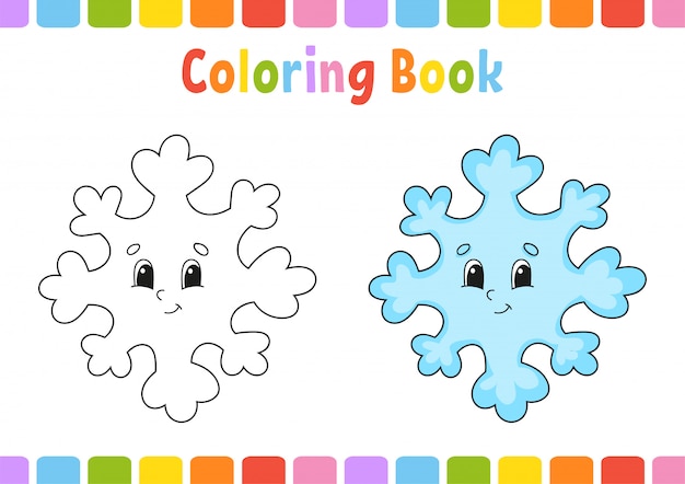 Coloring book for kids. Cheerful character. 