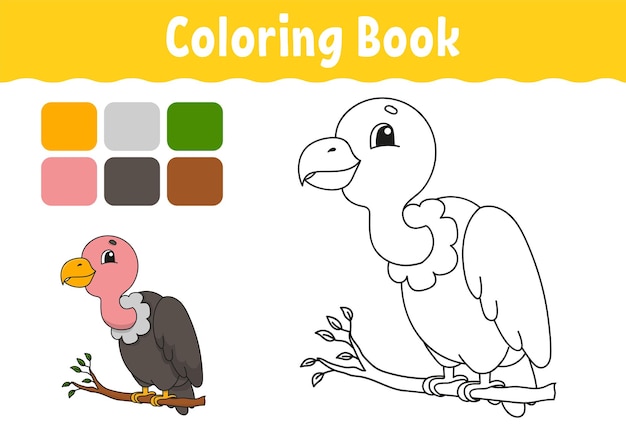 Coloring book for kids. Cheerful character.