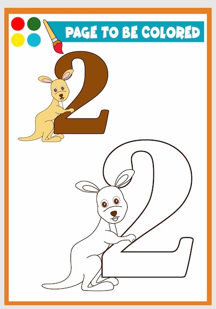 Coloring book for kids cute kangaroo