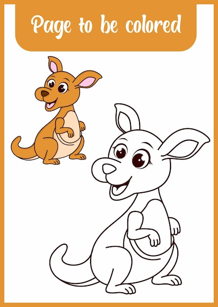 Coloring book for kids cute kangaroo