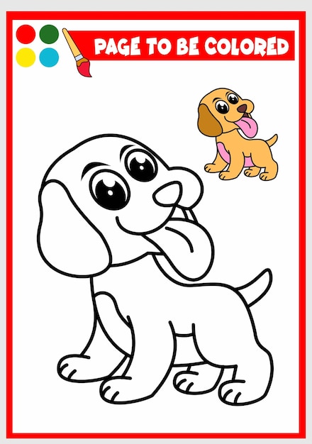 Coloring book for kids dog vector