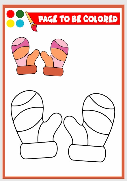 Coloring book for kids gloves