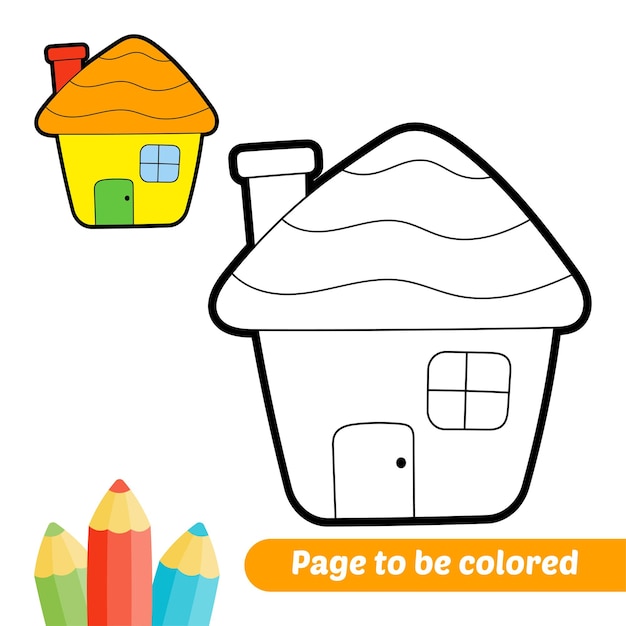 Coloring book for kids house vector