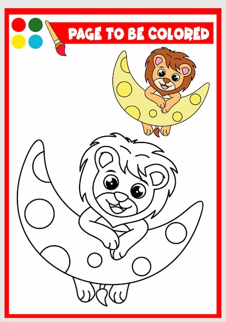 Coloring book for kids lion