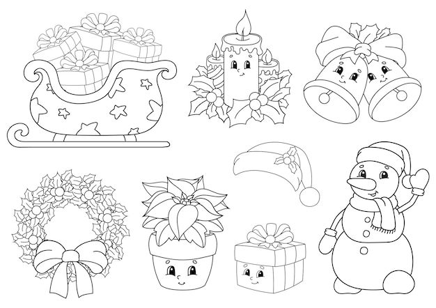 Coloring book for kids Merry Christmas theme