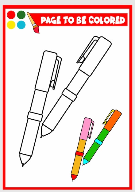 Coloring book for kids pen