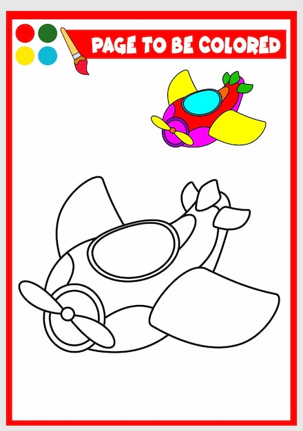 Coloring book for kids plane