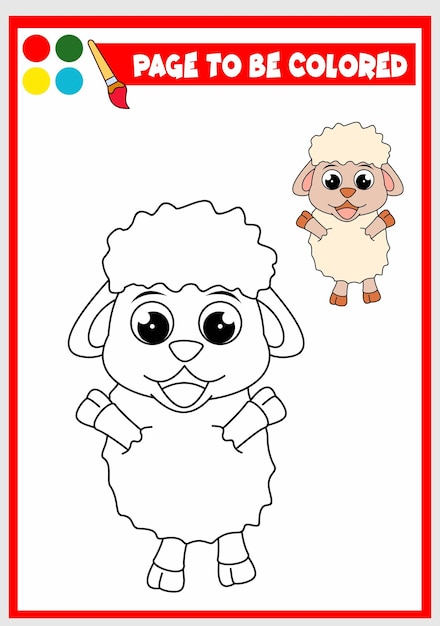 Coloring book for kids sheep