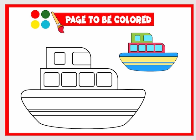 Coloring book for kids ship