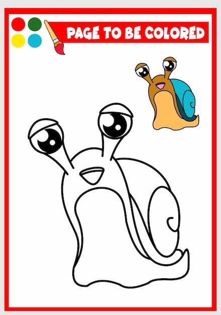 Coloring book for kids snail vector