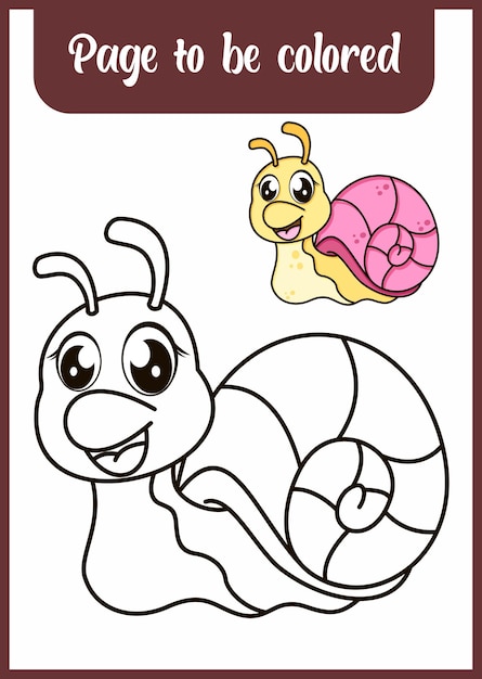 Coloring book for kids snail