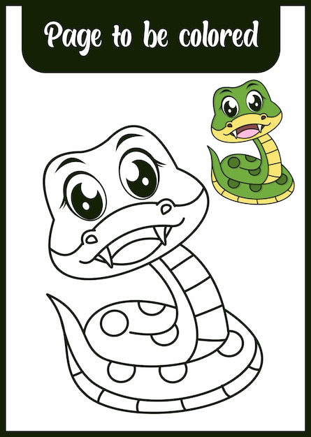 Coloring book for kids snake