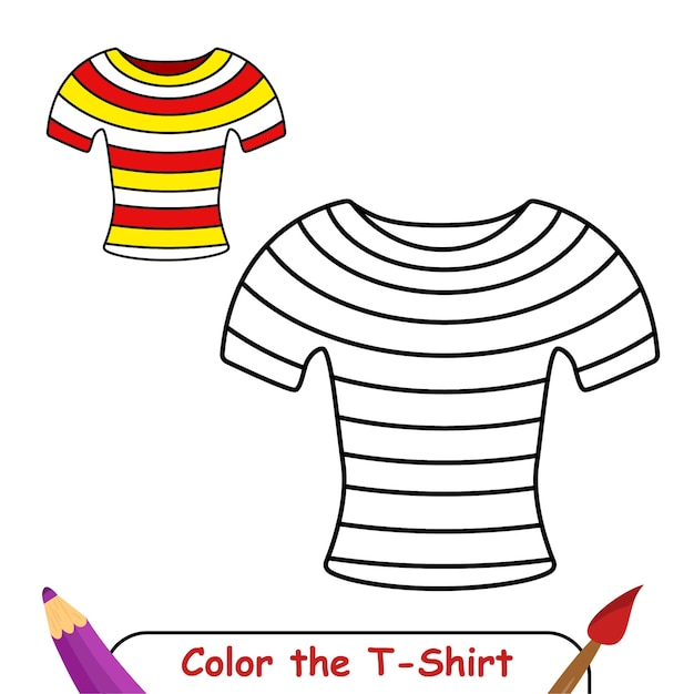 Coloring book for kids, T-Shirt vector graphics