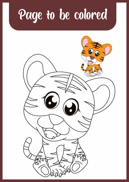 Coloring book for kids tiger