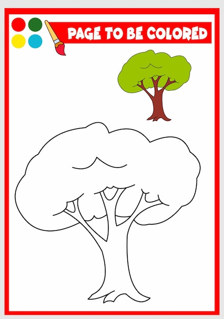 Coloring book for kids tree