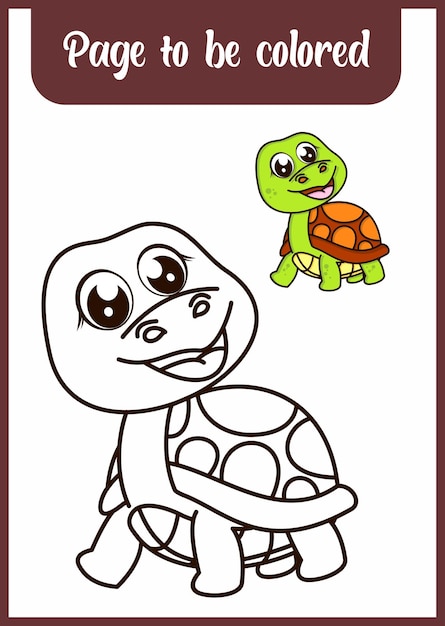 Coloring book for kids turtle