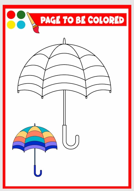 Coloring book for kids umbrella