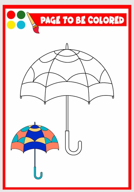 Coloring book for kids umbrella