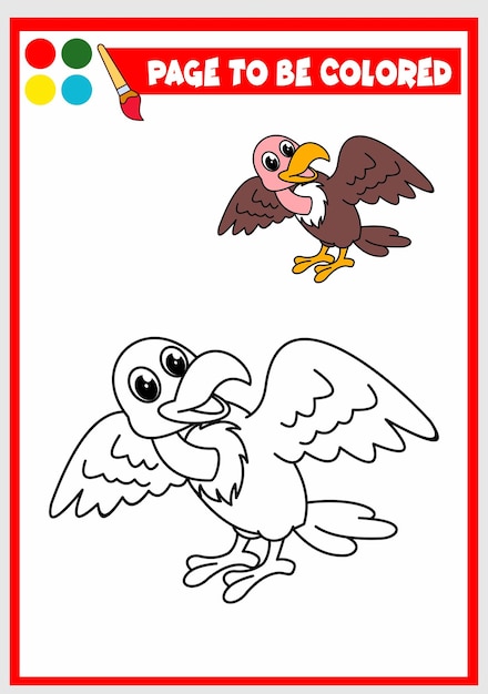 Coloring book for kids vultures