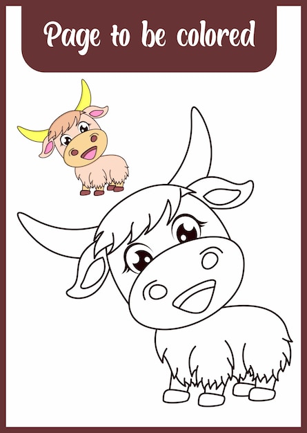 Coloring book for kids yak