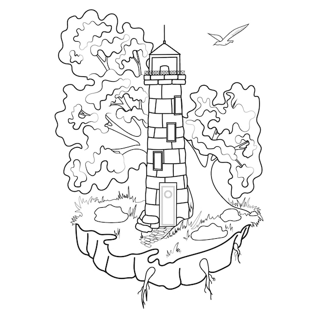 Coloring book lighthouse