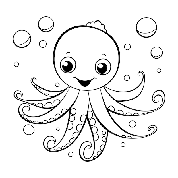 Vector coloring book page for children