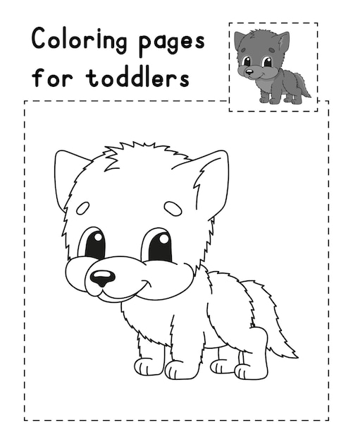 Coloring book page for kids Cartoon style character