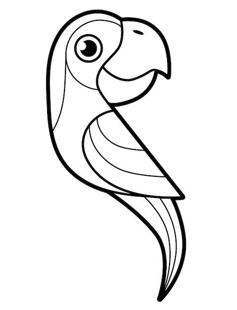 Coloring book or page for kids. parrot black and white vector illustration