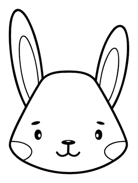 Coloring book or page for kids. Rabbit black and white outline illustration.