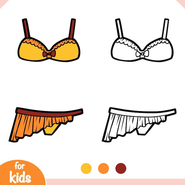 Coloring book Skirted bikini