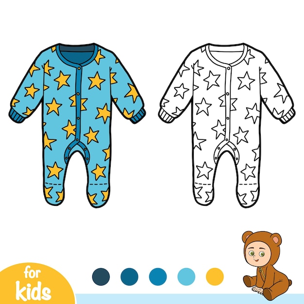 Coloring book Sleepsuit with stars