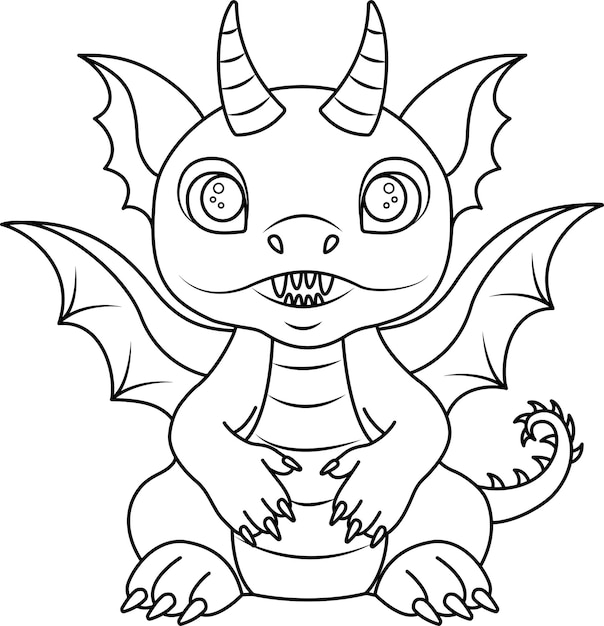 A coloring book with a cute dragon for kids an illustration of a coloring book