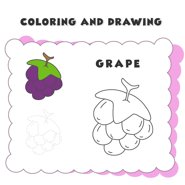 Coloring and drawing book element grape Grape Coloring Book Coloring Page