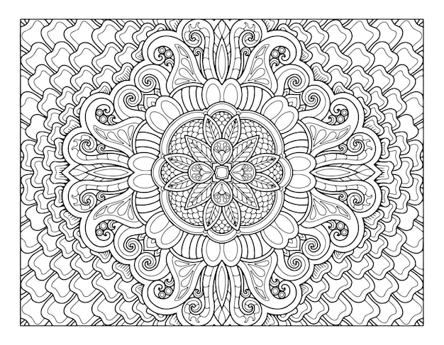 Coloring full page mandala design