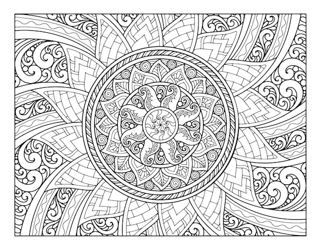 Coloring full page mandala design