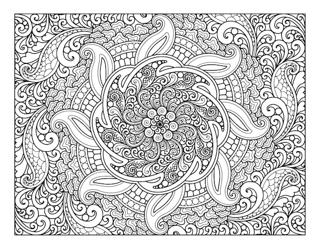 Coloring full page mandala design