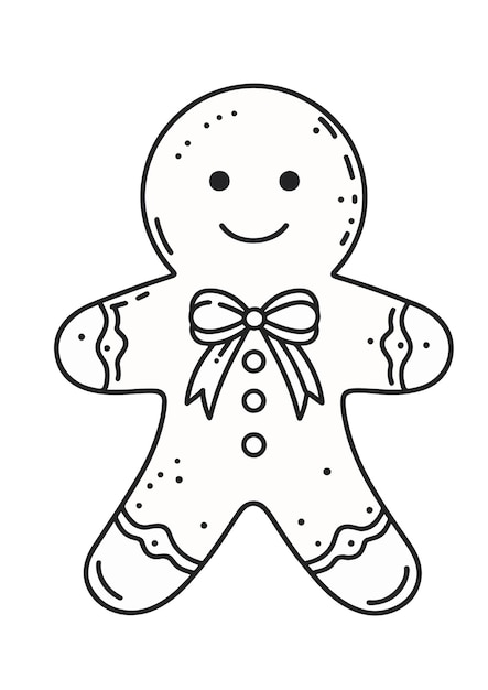 coloring gingerbread man outline childrens drawing