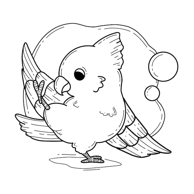 Coloring Page Alphabets Animal Cartoon Bird