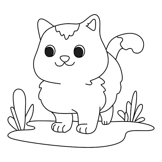 Coloring page alphabets animal cartoon cat