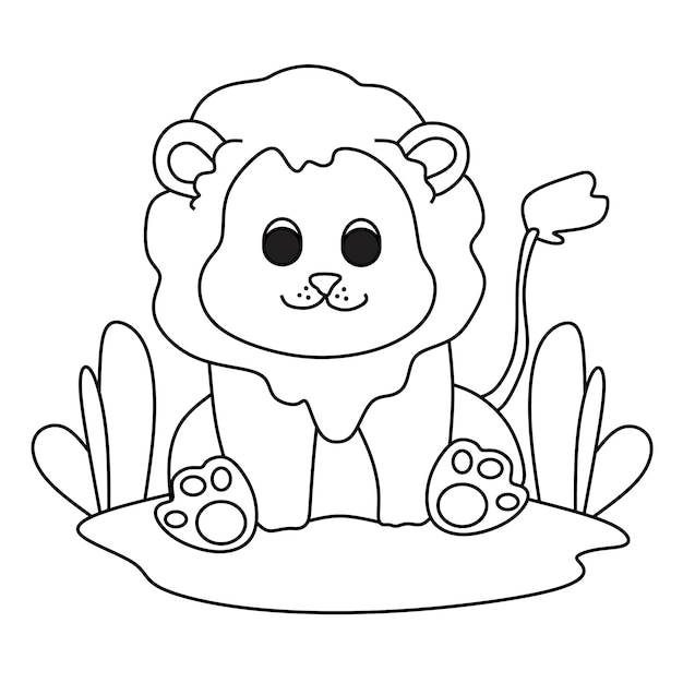 Coloring page alphabets animal cartoon lion