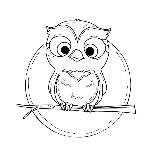 Coloring Page Alphabets Animal Cartoon Owl