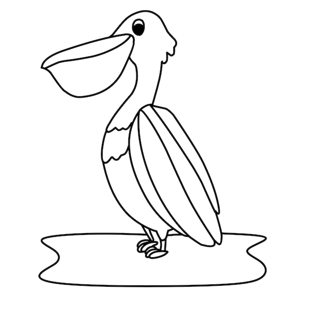 Coloring page alphabets animal cartoon pelican