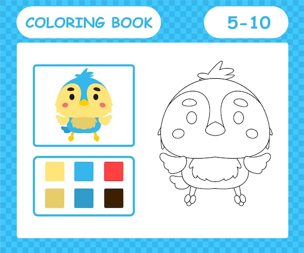 Coloring page animaleducation game for kindergarten and preschoolcoloring book game