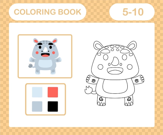 Coloring page animaleducation game for kindergarten and preschoolcoloring book game