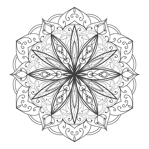 Coloring page for children and adults art therapyvector floral illustration