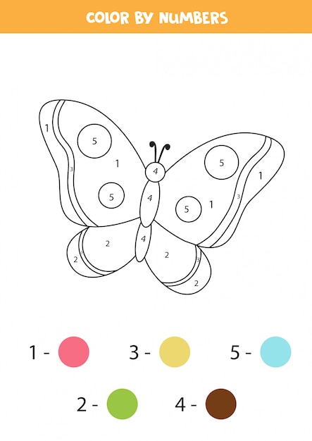 Coloring page for children. Cute black and white butterfly.