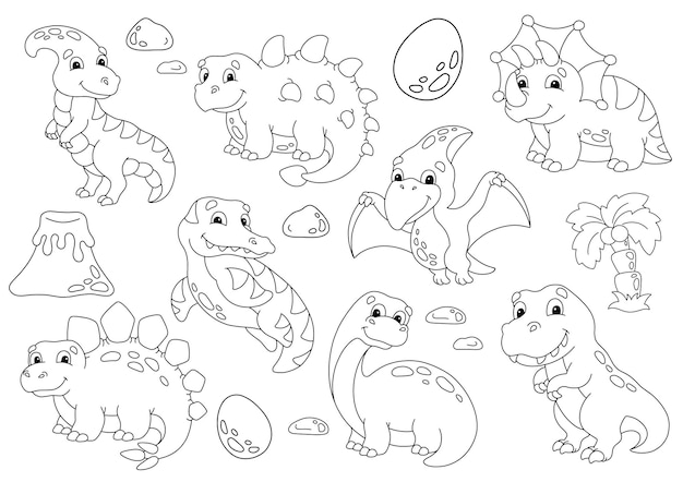 Coloring page for kids Digital stamp Cartoon style character