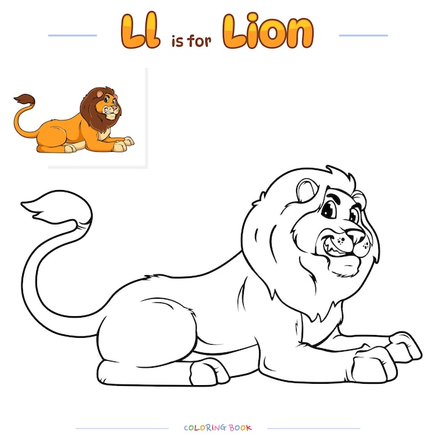 Coloring Page Lion Cartoon