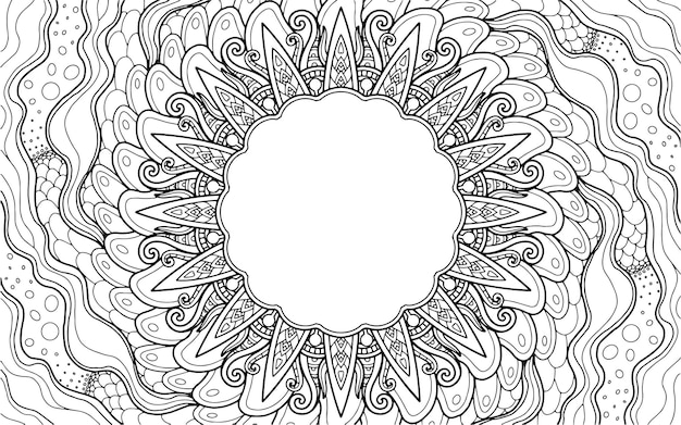 Coloring Page mandala design with text space