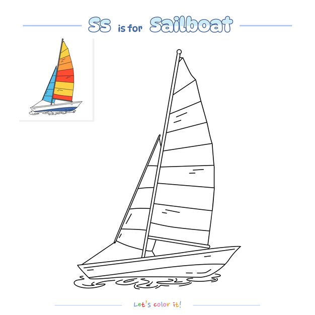 Coloring Page Sailboat